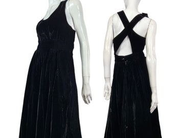 Vintage Black Velvet Dress