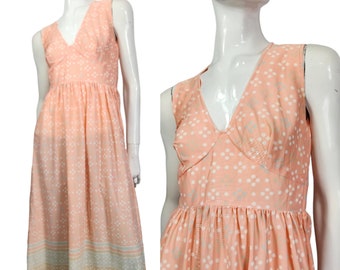 Vintage 70s Floral Dress XS