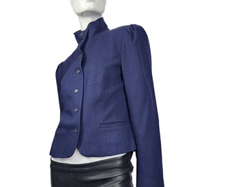Vintage Blue Wool Blazer Small