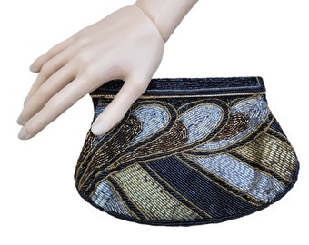 Borsa vintage con perline e pochette con tracolla a catena