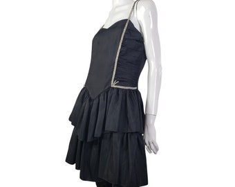 Vintage NUANE black tiered dress S/M