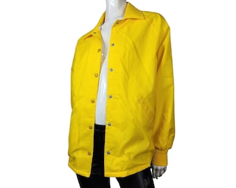 Vintage 70s Bright Yellow Raincoat Jacket M/L