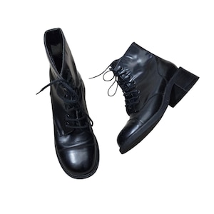 Vintage Black Leather Boots 7