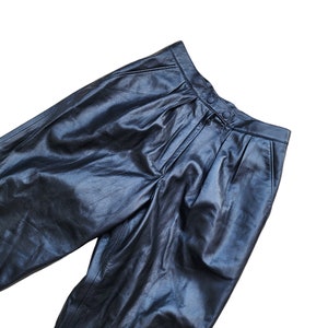 Vintage 80s Black Soft Leather Pants Small 26/32