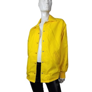 Vintage 70s Bright Yellow Raincoat Jacket M/L
