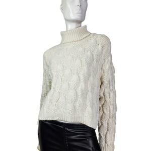 Vintage Cotton Chunky Cable Knit Sweater M/L