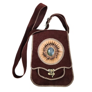 Vintage Brown Leather Suede Bag