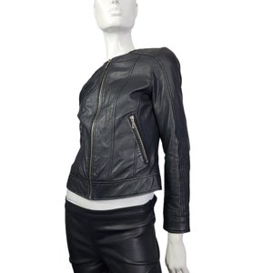 veste en cuir souple noir vintage XS