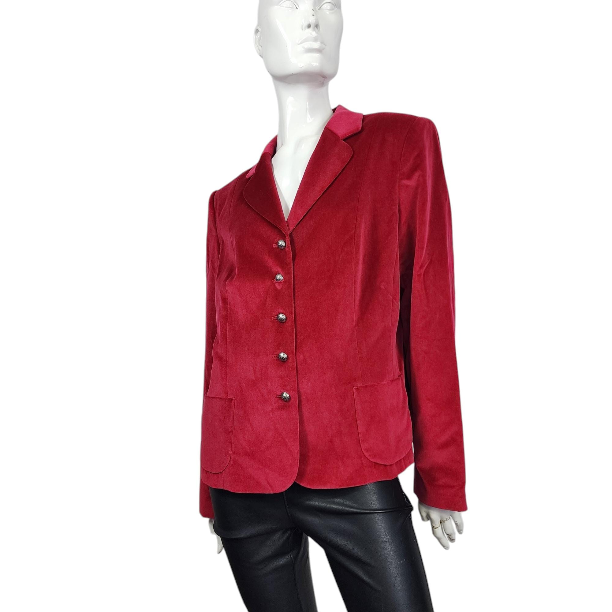 Vintage Talbots Dark Red Velvet Blazer L/XL
