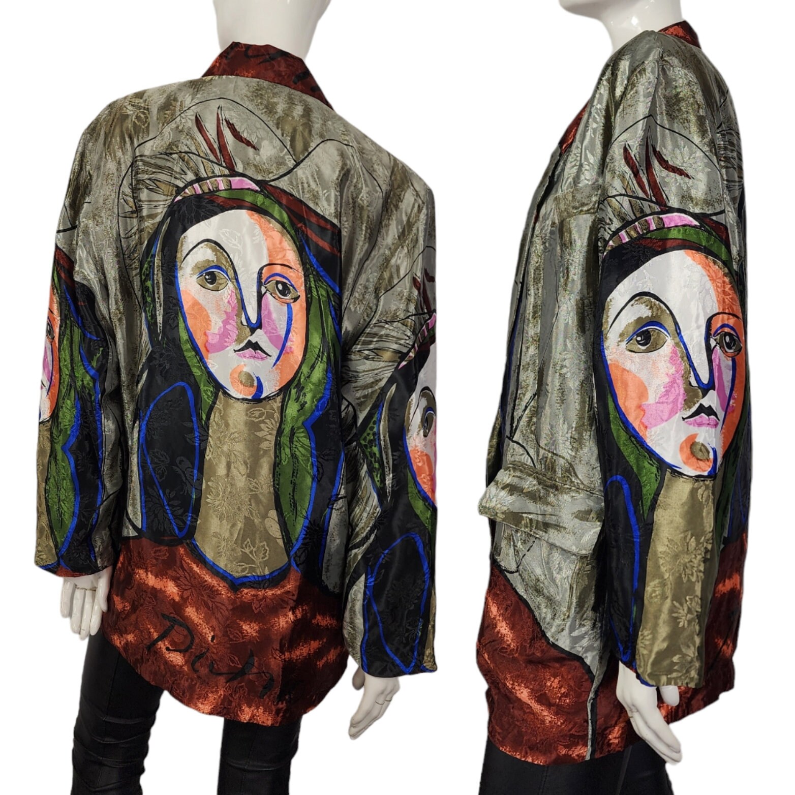 Vintage Mighty Picasso Wearable Art Jacket L/XL - Etsy
