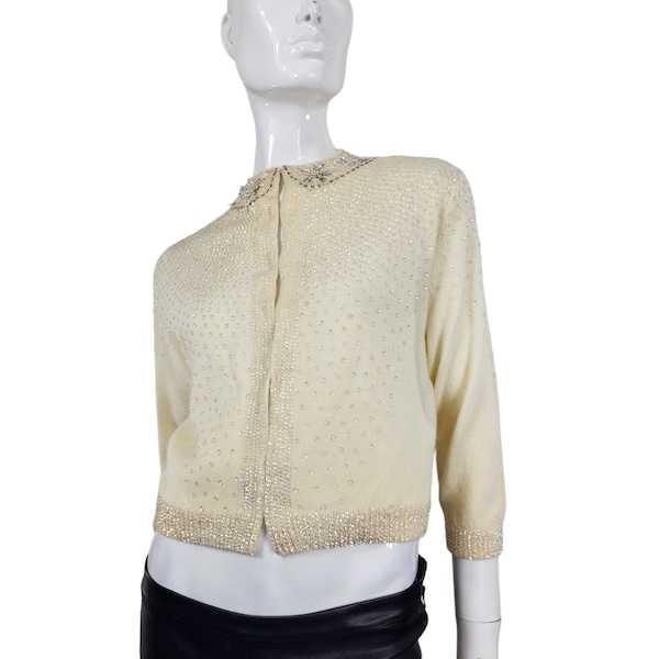 Maglione con paillettes vintage anni '50 e '60 piccolo