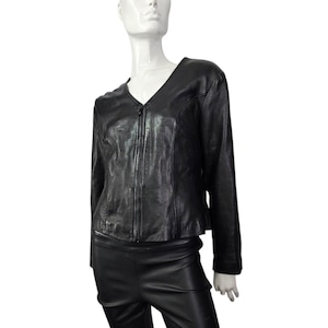 Vintage schwarze Lederjacke