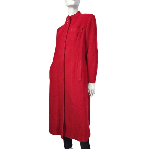 Vintage 80s Forecaster Red Wool Long Coat M - image 7