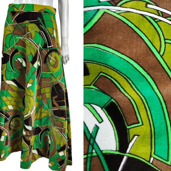 Vintage 60s 70s Martinique London Long Skirt 28 W… - image 1