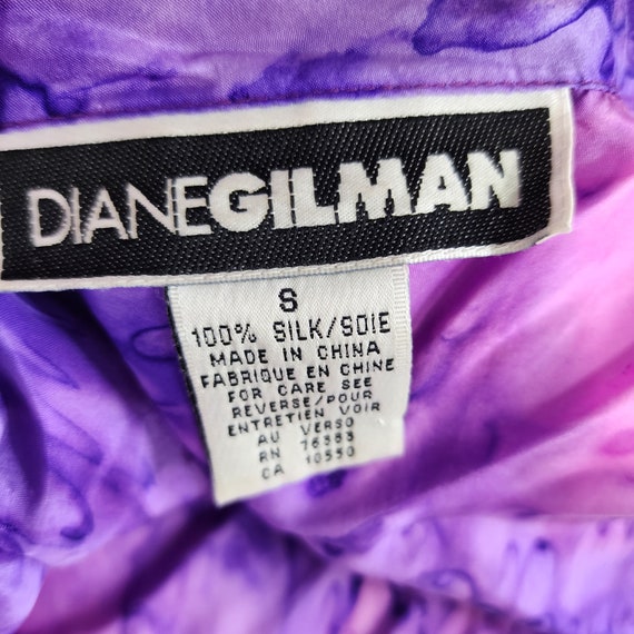 Vintage Silk Pink and Purple Diane Gilman Blouse … - image 8