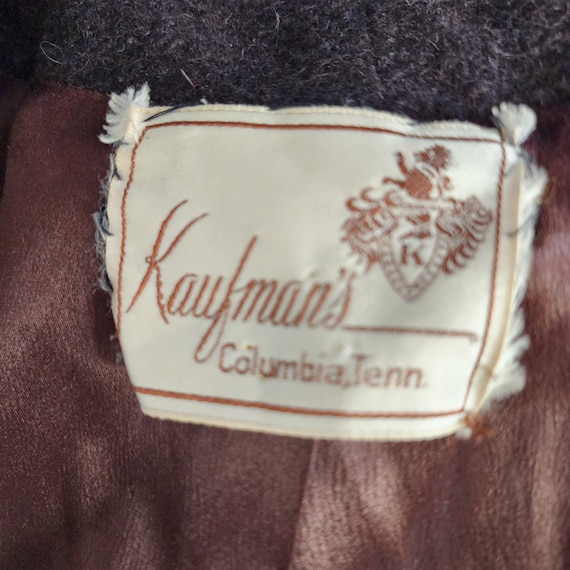 Vintage Kaufmans Patricia Lane 50s 60s Brown Wool… - image 8