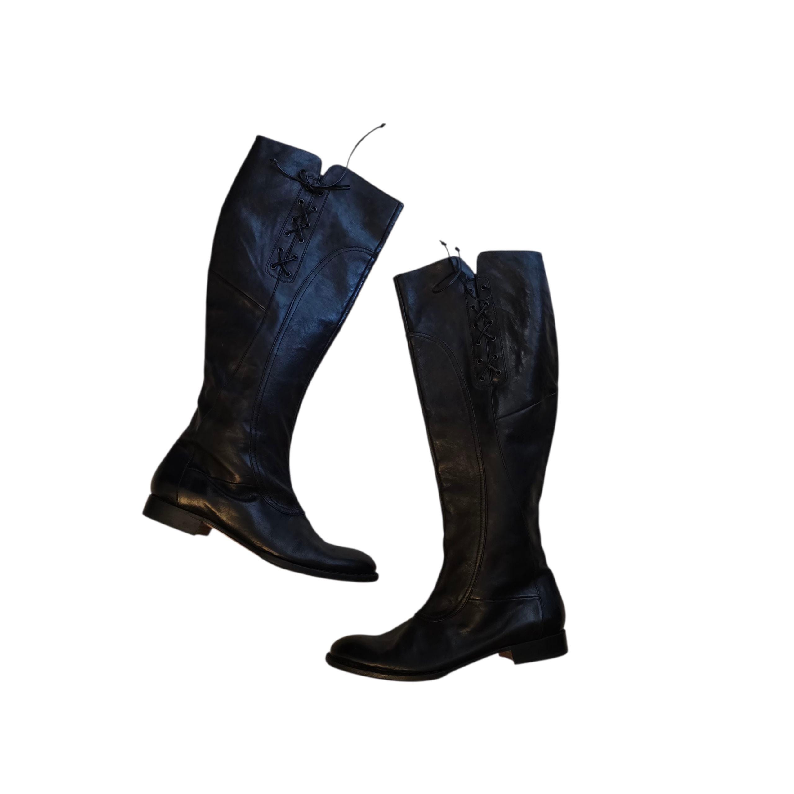 Vintage Ladies Black Lace up Boots US8 Henry Beguelin Italy - Etsy
