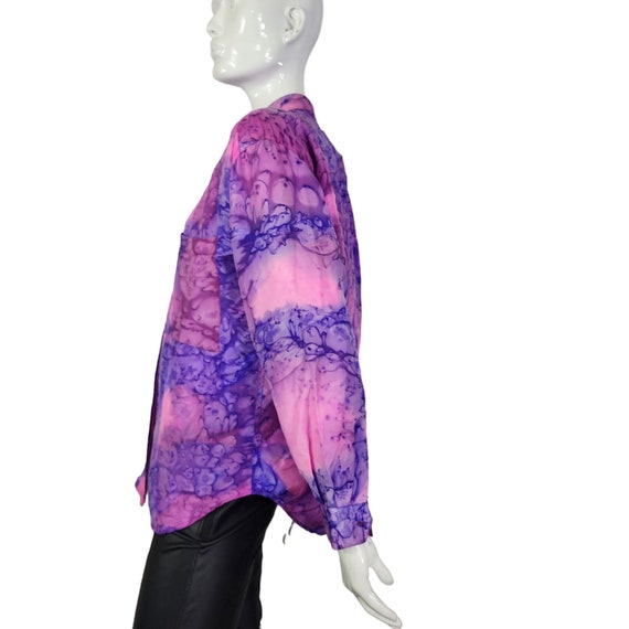 Vintage Silk Pink and Purple Diane Gilman Blouse … - image 5