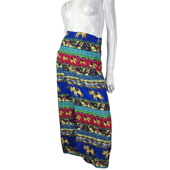 Vintage 90s Wrap Boho Elephant Long Skirt S M Etsy Australia
