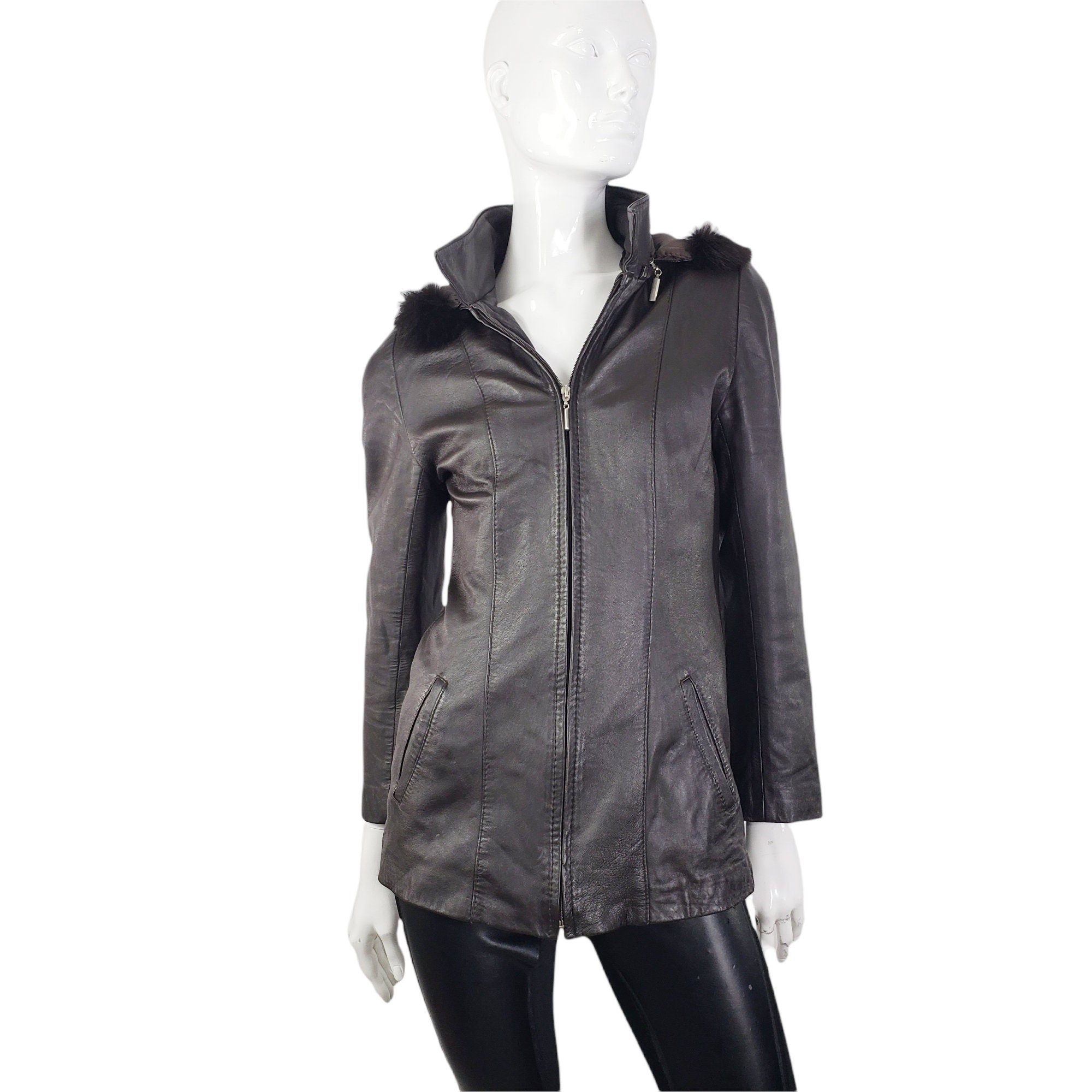 ブラックレザージャケット ファー付きフード 楽天市場】レザージャケット レディース 秋冬 フォックスファー