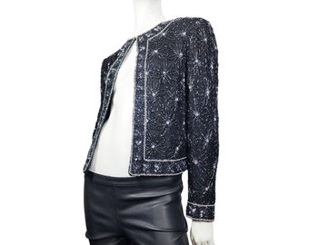 Vintage Papell Chaqueta con cuentas Mediana