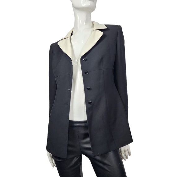 Vintage Kasper ASL Black Tuxedo Blazer Small - image 3