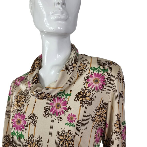 Vintage Floral Stretch Shirt Large - image 5