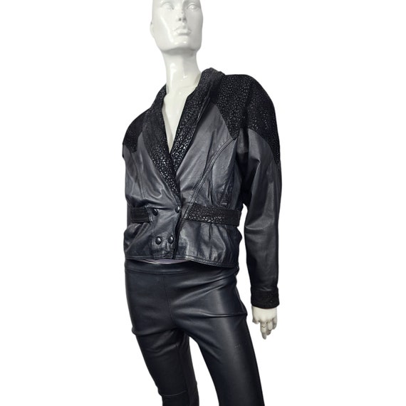 Vintage 80s CHIA Black Leather and Suede Jacket Small - Etsy Denmark