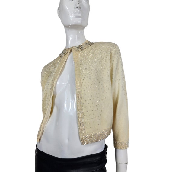 Vintage 50s 60s Sequin Sweater Small - image 2