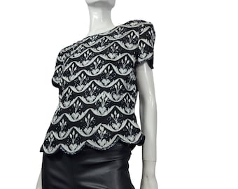 Vintage Papell Boutique Pärlblus M/L