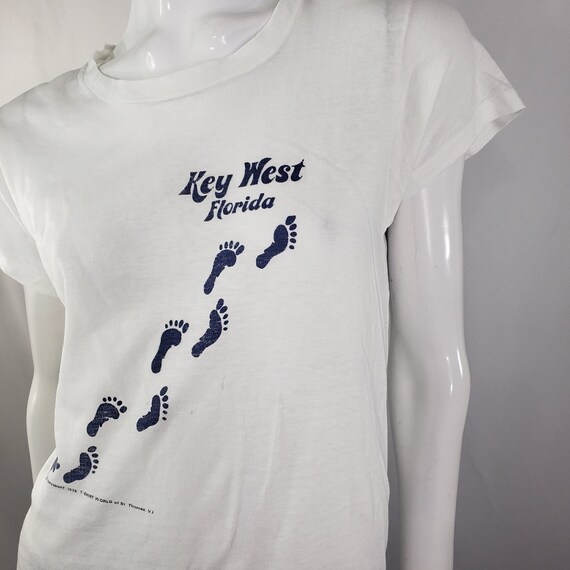Vintage 1978 White Graphic Tee Key West Small - image 8