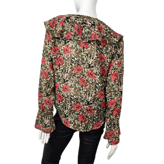 Vintage TRY Floral Ruffle Blouse Large - image 8