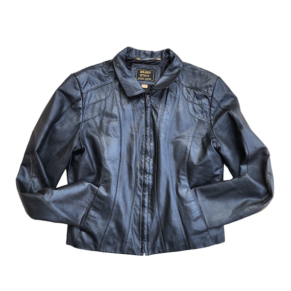 Vintage Golden State  Black Leather Jacket - image 1