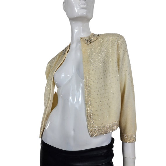 Vintage 50s 60s Sequin Sweater Small - image 9