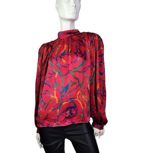 Vintage  Adelaar Red Pussybow Blouse Size 16 / XL