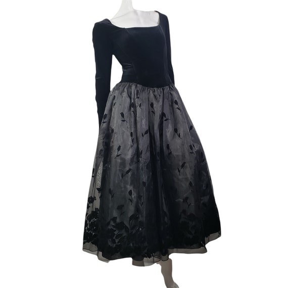 Vintage Scott McClintock Velvet Chiffon Dress Sma… - image 10