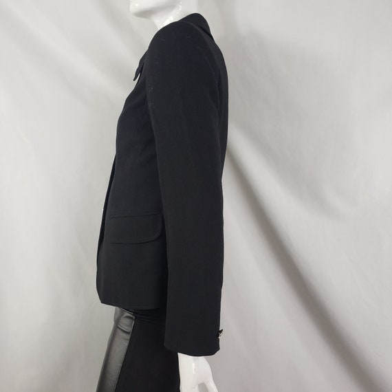 Vintage Laura Ashley Black Wool Blazer with Rhine… - image 8