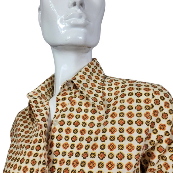 Vintage 70s Sears JR Bazaar Pointy Collar  Shirt … - image 4