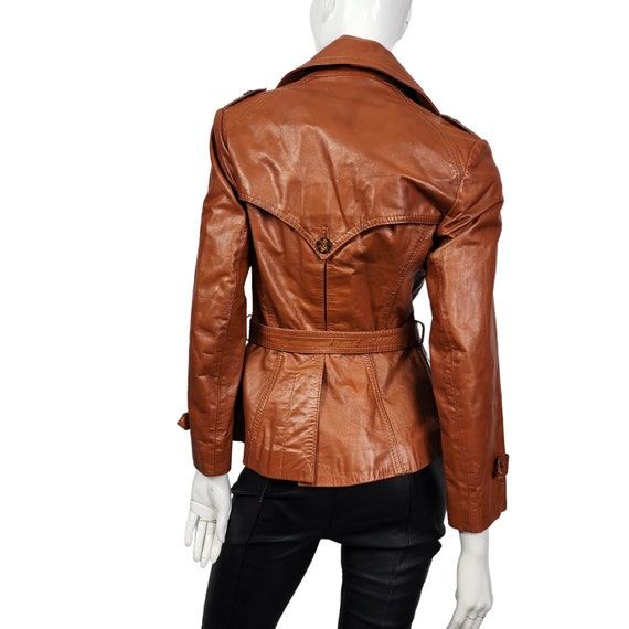 Vintage 70s Leather Jacket Small - image 6