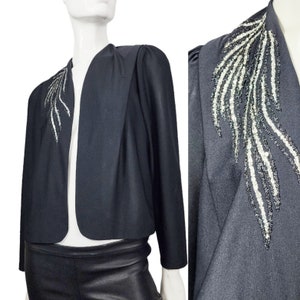 Vintage Boston Maid Schwarzer Blazer mit Sparkle glitzer Detail S