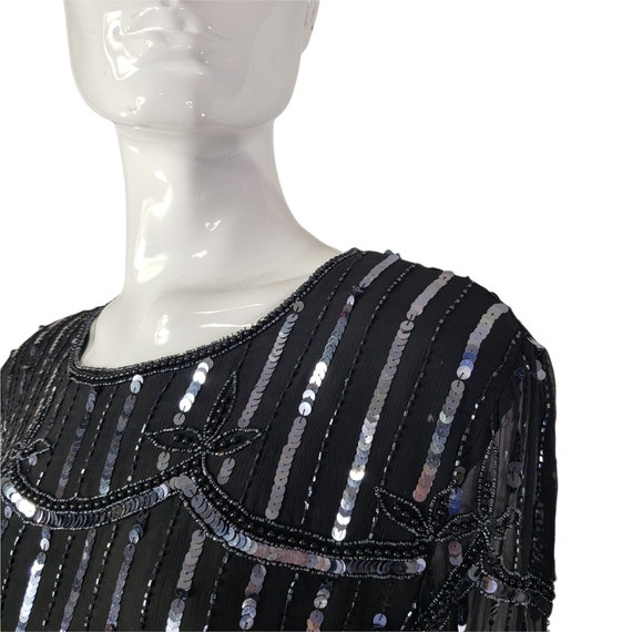 ヴィンテージ STENAY ブラック ビーズ スパンコール ブラウス M - Etsy