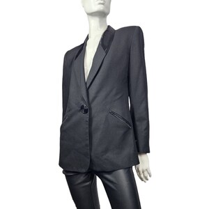 Vintage Black Blazer 80s Medium