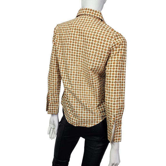 Vintage 70s Sears JR Bazaar Pointy Collar  Shirt … - image 3