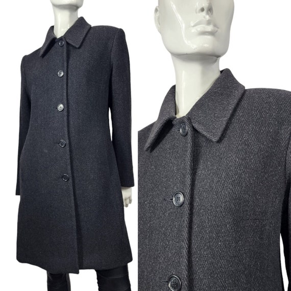 Vintage Jones NY Gray Wool Coat Small - image 1
