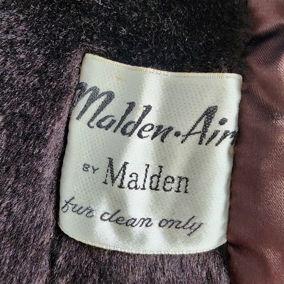 Vintage Malden Brown Fur Plush Coat S/M - image 5