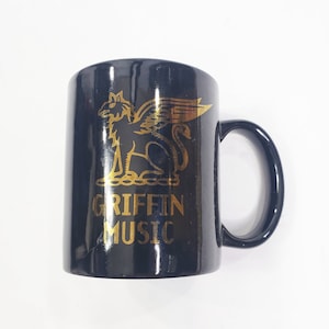 Vintage Black Griffin Music Coffee Mug Cup