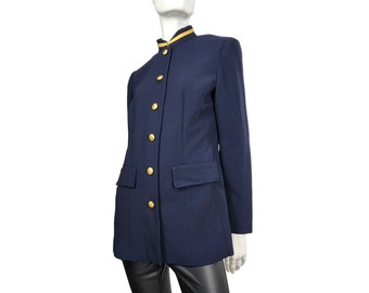 Vintage Maggy London Blue Military Sailor Blazer S/4