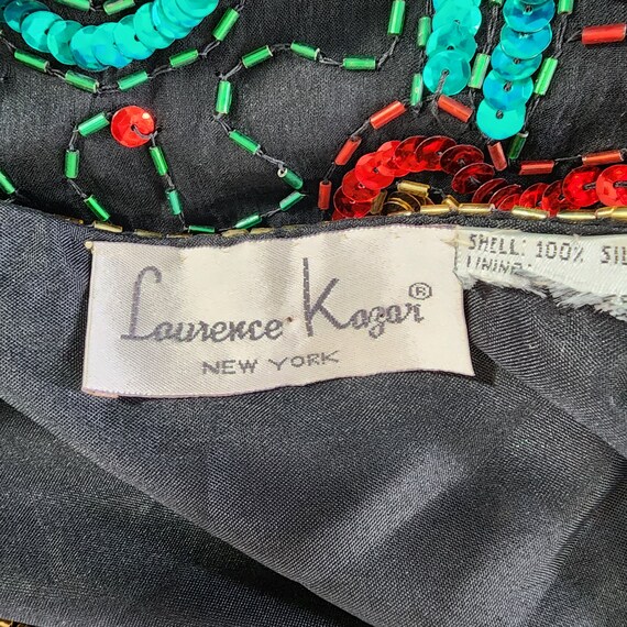Vintage90s Laurence Kazar  Festive Sequins Beaded… - image 8