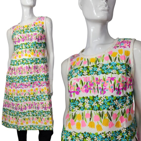 Vintage 70s Jamison Boutique Floral Spring Dress Small