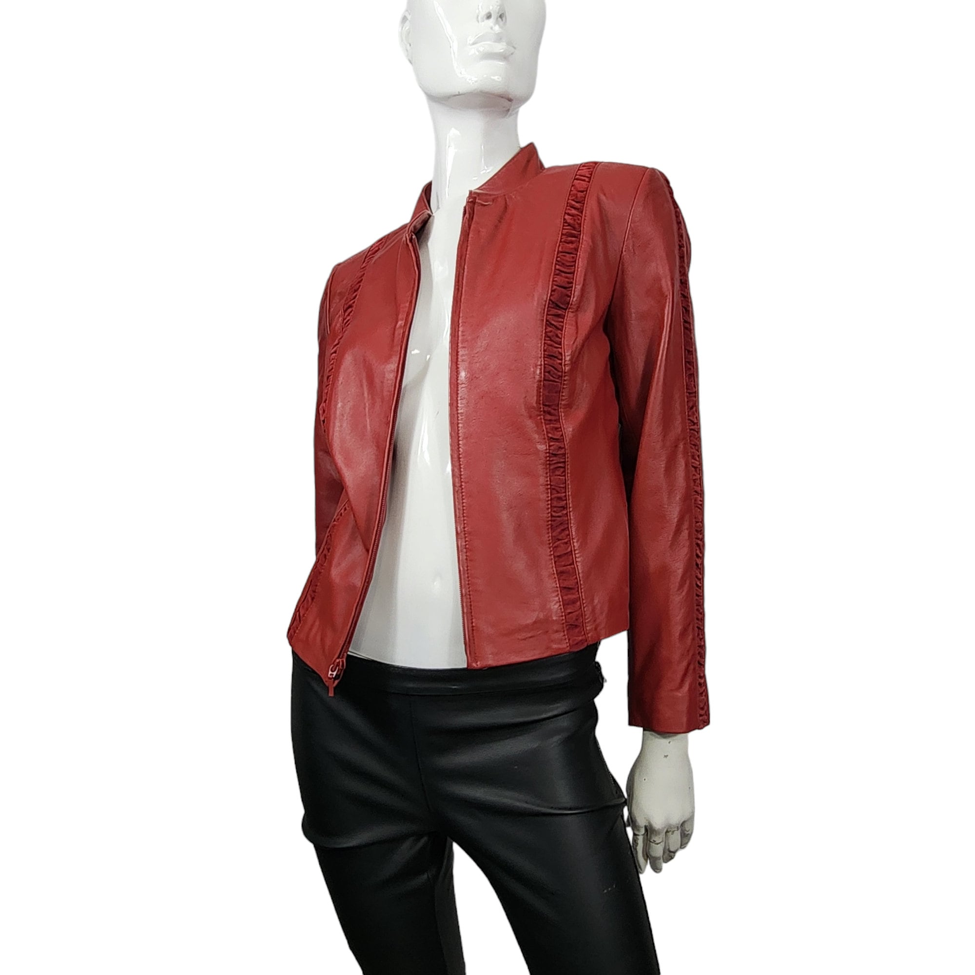 Vintage Red Leather Jacket Small - Etsy Canada